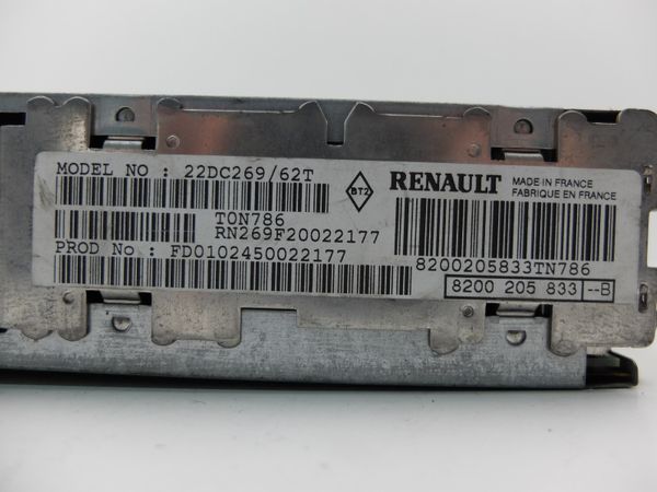 Rádió Tuner Renault 8200205833 --B 22DC269/62T 2216