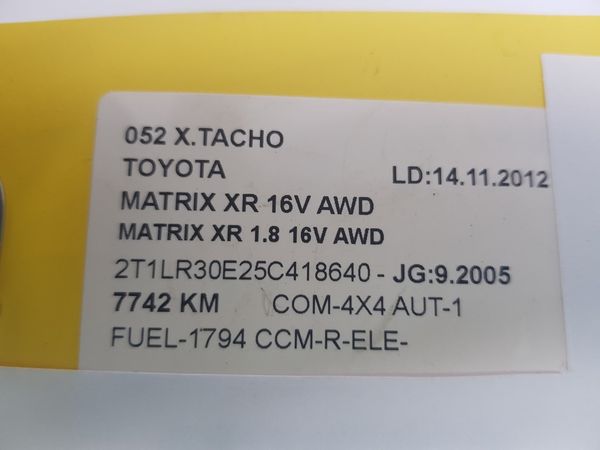 Számláló Fordulatszámmérő Toyota Matrix 83800-01270-00 TN257420-6352