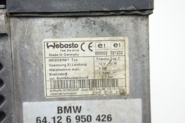 Állófűtés  Webasto 9007296C BMW 5 E60 E61 Top C  5KW