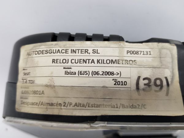 Számláló Fordulatszámmérő Seat Ibiza 6J0920801A 26829