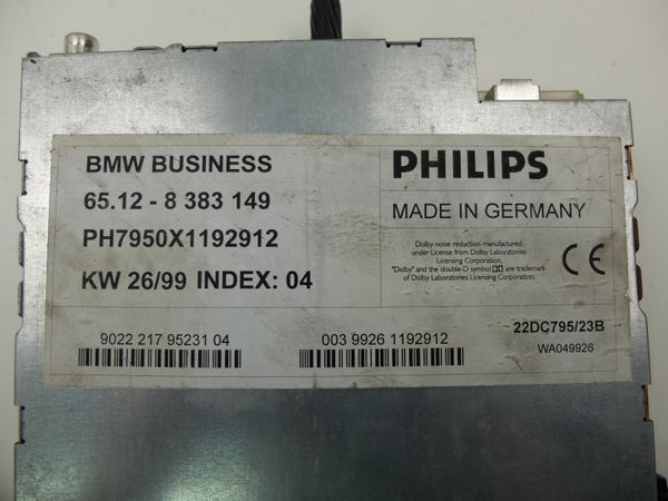 Kazettás Rádió  BMW 3 65.12- 8383149 22DC795/23B Philips 1068