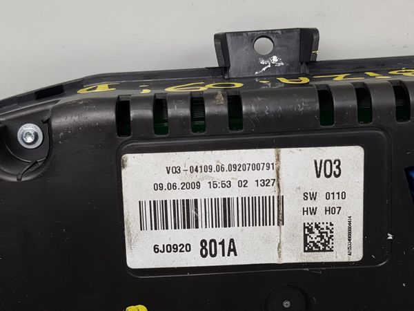 Számláló Fordulatszámmérő  SEAT IBIZA 6J0920801A A2C53349080