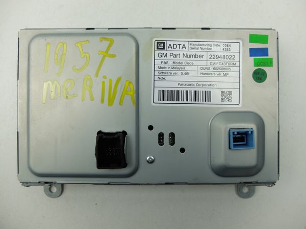 Navigáció Kijelző  Opel Meriva B 22948022 CV-FG43F0RM Panasonic