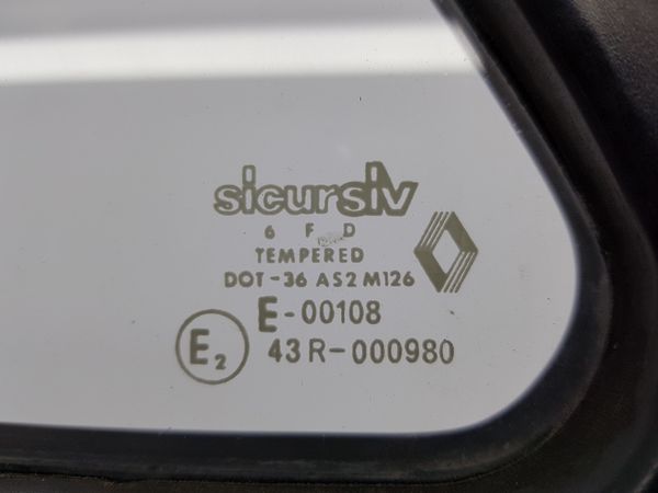 Ajtóüveg Bal Hátul Renault 11 43R-000980 DOT-36 AS2 M126 E-00108 Sicursiv