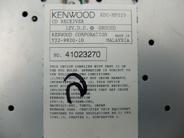 Cd Mp3 Rádió Kenwood KDC-MP225 SIRIUS