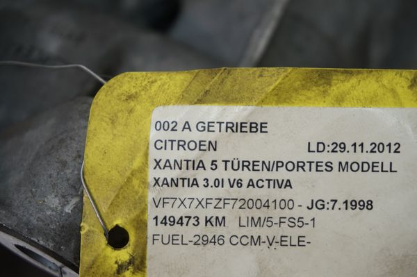 Sebességváltó 20LE47 3,0 V6 Citroen Xantia 149000km 222385