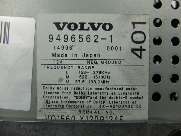 Kazettás Rádió  Volvo S80 9496562-1 HU-401
