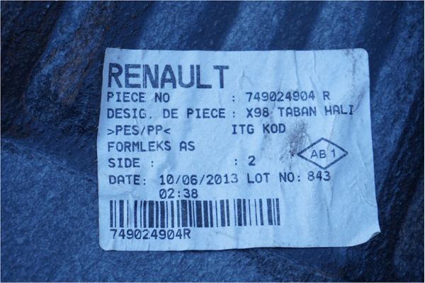 Wykładzina Podłoga Wnętrza Renault Clio 4 749024904R