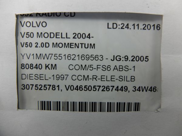 Cd Rádió Volvo 30752578-1 34W465G