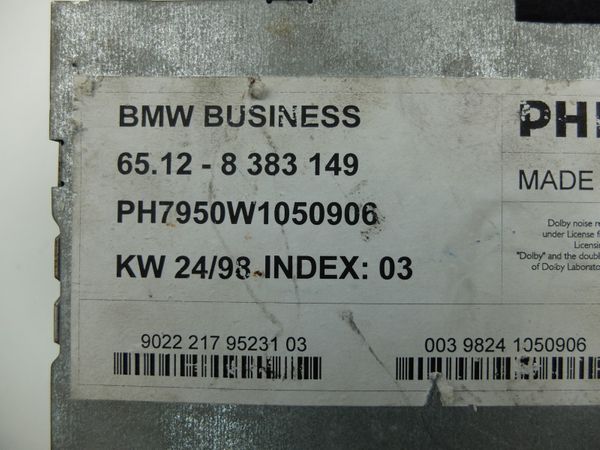 Kazettás Rádió  BMW 3 65.12- 8383149 22DC795/23B Philips