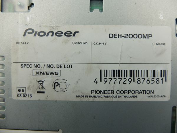Cd Mp3 Rádió  Pioneer DEH-2000MP MOSFET 50Wx4
