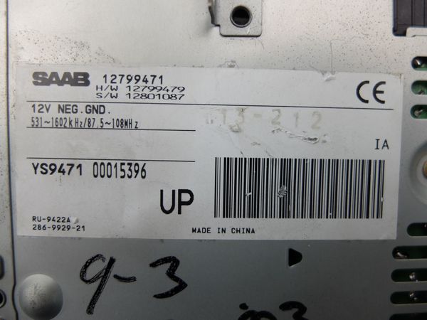 Audio Erősítő Tuner Saab 9-3 12799471 YS9471