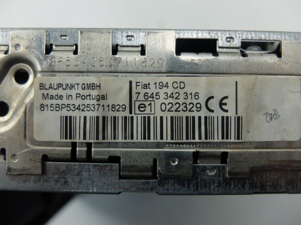 Cd Rádió  Fiat Croma 7645342316 194 CD Blaupunkt