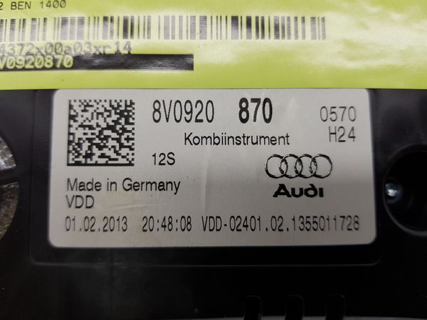 Számláló Fordulatszámmérő Audi A3 8V0920870 A2C53440858 VDO